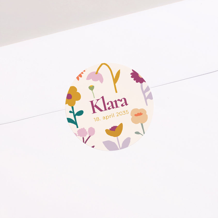 Sticker Geburt Rund Herz in Blüte foto