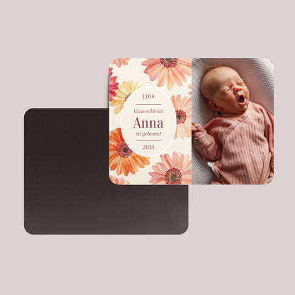 Geburtskarte Set von 8, magnetisch, Landschaft, rechteckige abgerundete Ecken Ein Liebesblatt foto N° 2