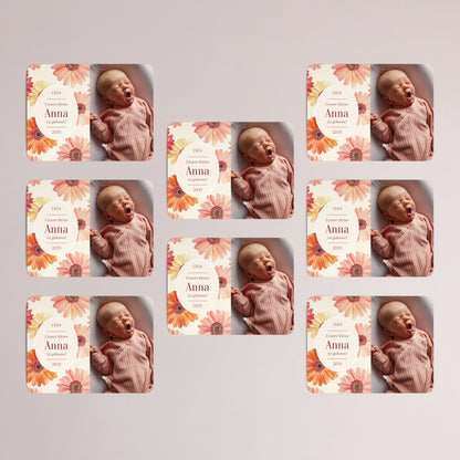 Geburtskarte Set von 8, magnetisch, Landschaft, rechteckige abgerundete Ecken Ein Liebesblatt foto N° 3