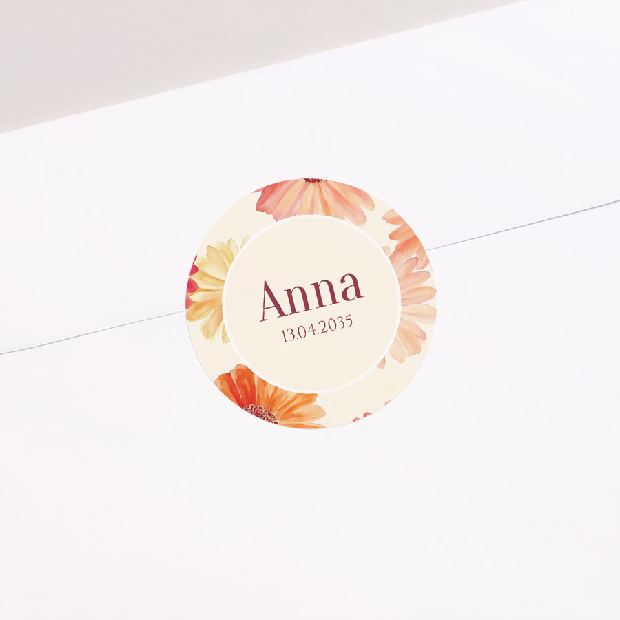 Sticker Geburt Rund Ein Liebesblatt foto