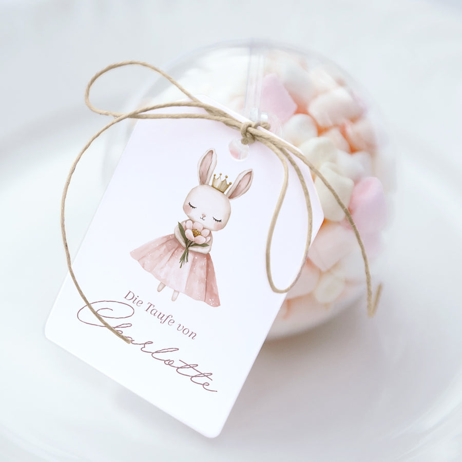 Geschenkbox Taufe Ball mit Wimpel-Etikett Prinzessin des geheimen Gartens foto