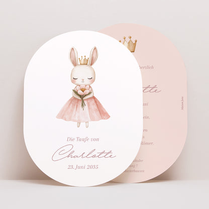 Einladungskarte Taufe oval Prinzessin des geheimen Gartens foto N° 1