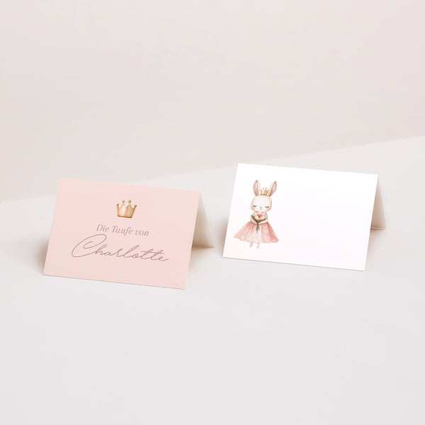 Tischkarten Taufe Quer Prinzessin des geheimen Gartens foto