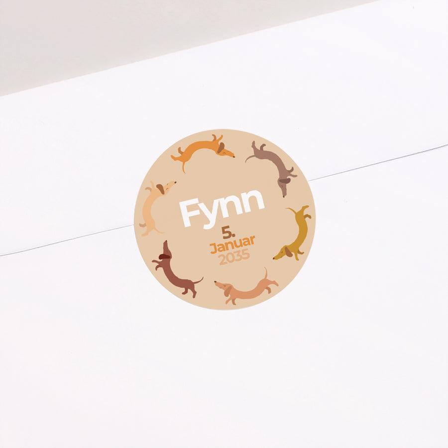 Sticker Geburt Rund Hot Dog foto