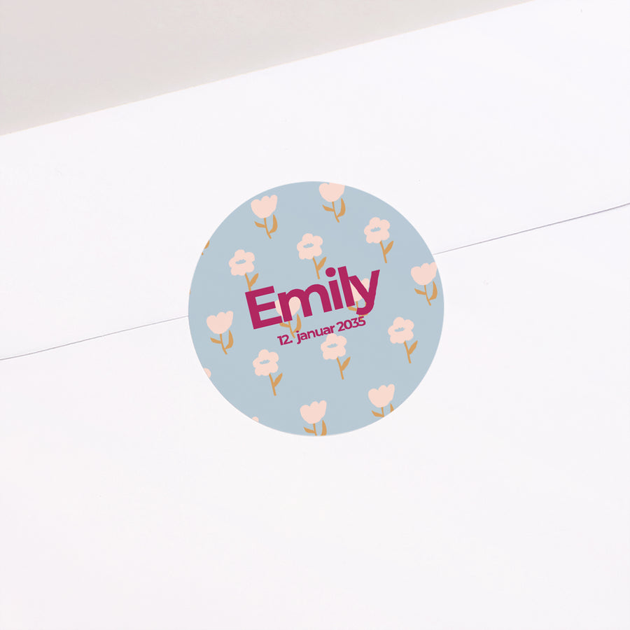 Sticker Geburt Rund Die Blumen foto