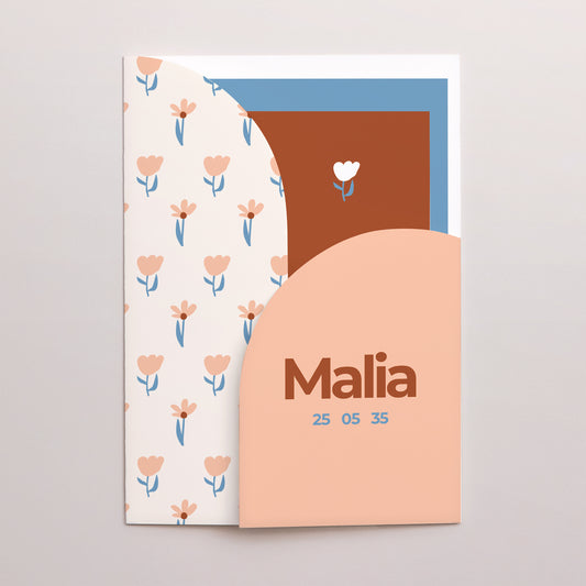 Geburtskarte Hülle für 2 Karten Unsere Blumen foto