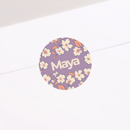 Sticker Geburt Rund Blumig foto N° 1