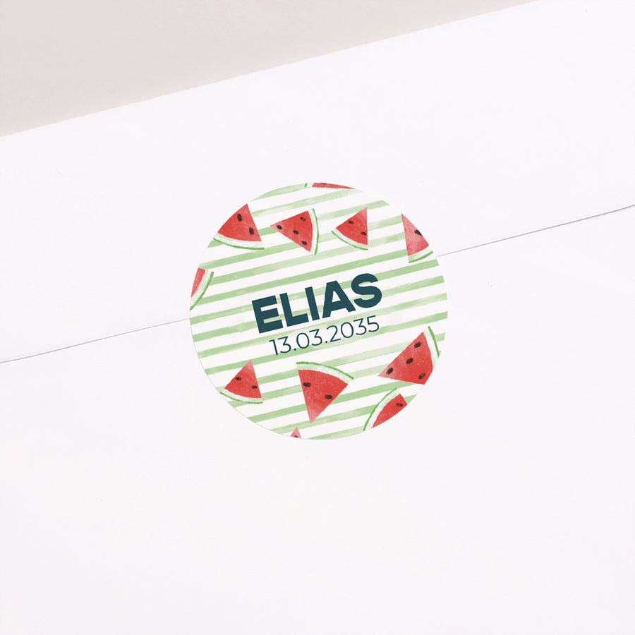 Sticker Geburt Rund Kleine Wassermelone foto