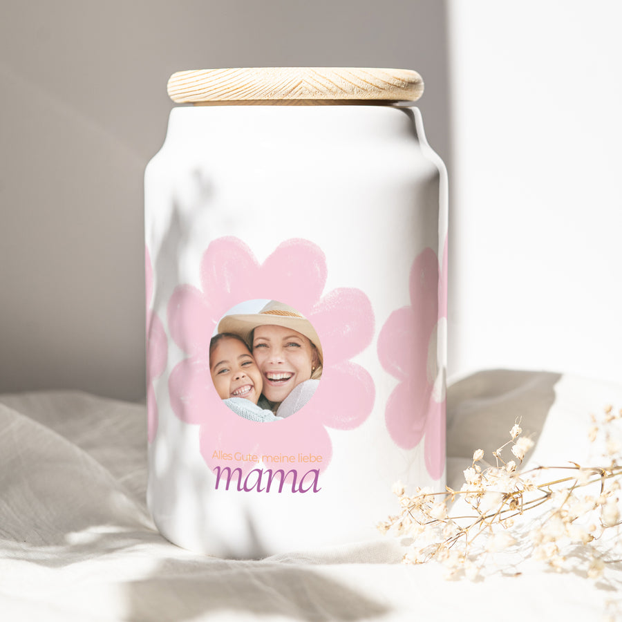 Keramiktopf Objekte 65 cl Grosse Blumen foto