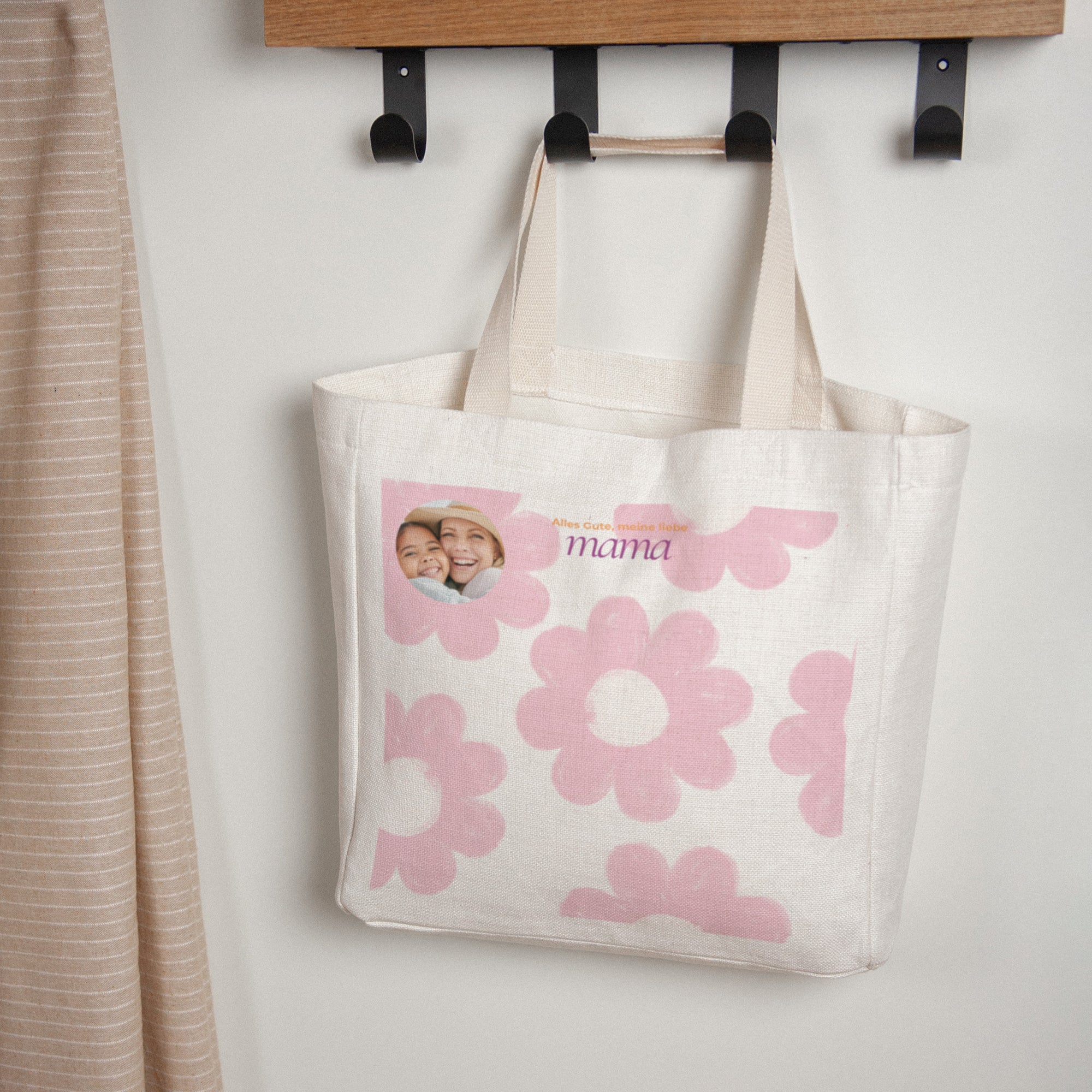 Tote bag Objekte Tragehenkel Grosse Blumen foto N° 1