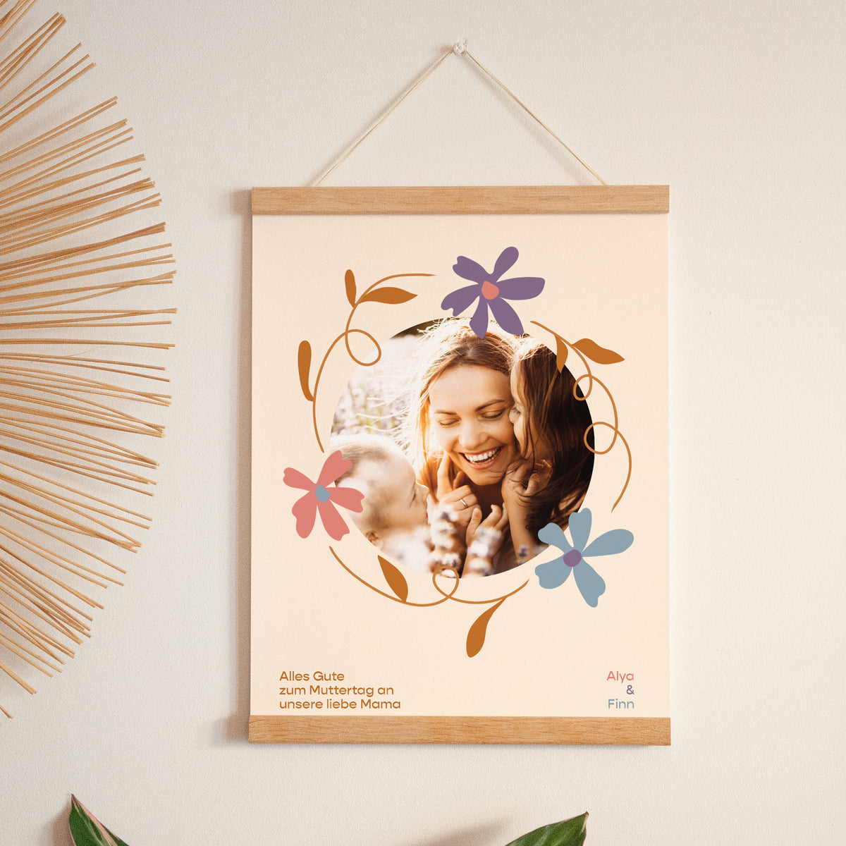 Poster Objekte Porträt Blumenkranz foto