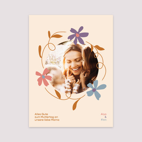 Poster Objekte Porträt Blumenkranz