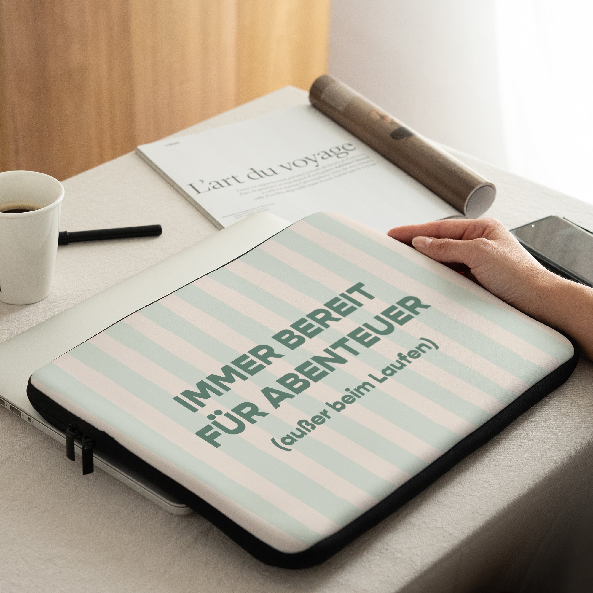Laptophülle Objekte 15 Zoll Immer bereit für Abenteuer foto N° 2