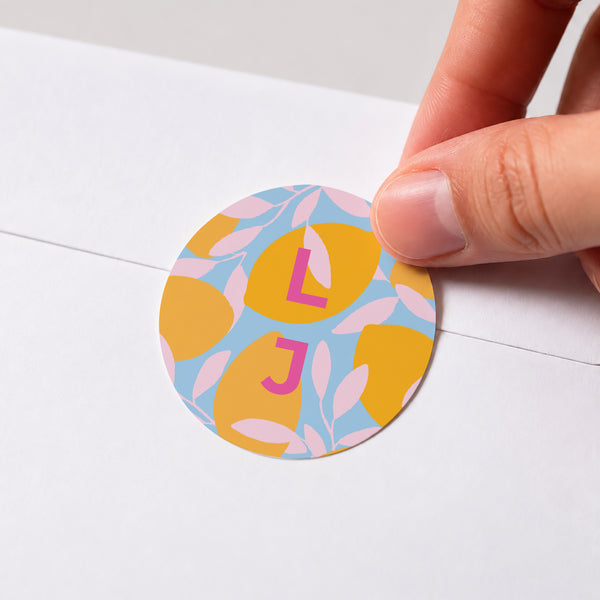 Sticker Hochzeit Rund Sommergeschmack foto