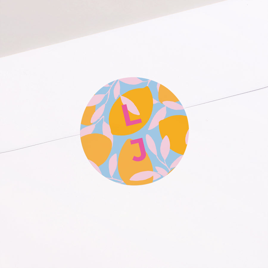 Sticker Hochzeit Rund Sommergeschmack foto