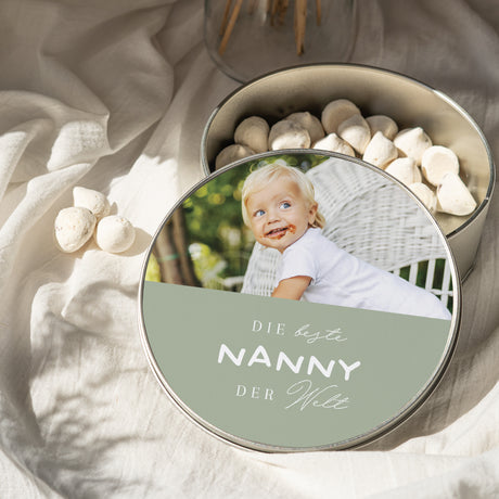 Metalldose Objekte Runde Beste Nanny der Welt