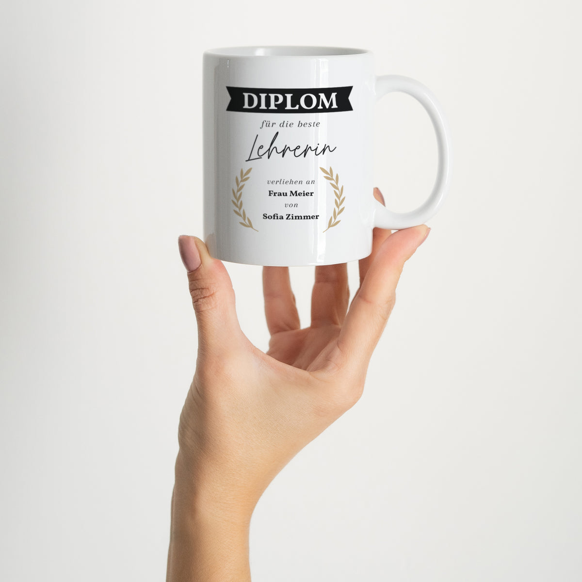Tasse Objekte Weiß Diplom der besten Lehrerin foto N° 2