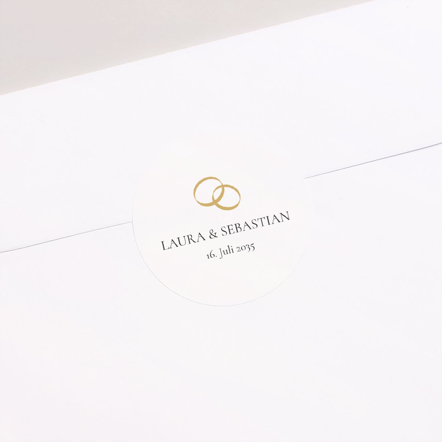 Sticker Hochzeit Rund Goldene Eid foto N° 1