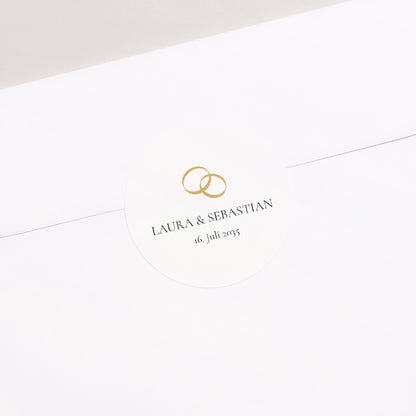 Sticker Hochzeit Rund Goldene Eid foto N° 1