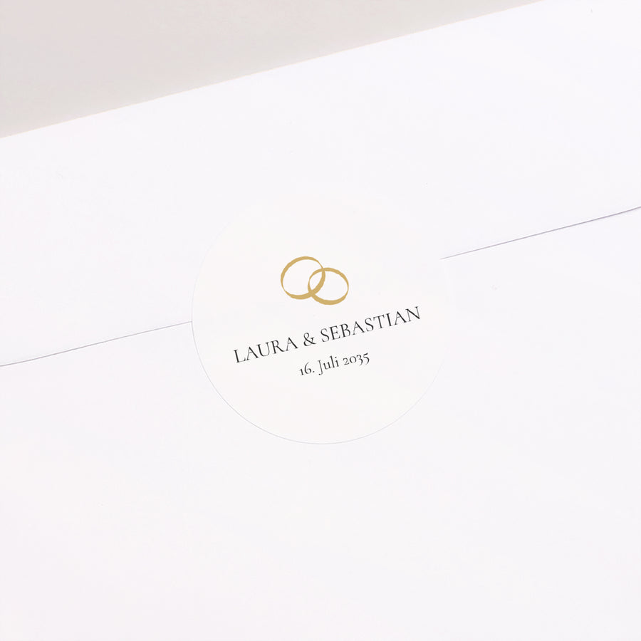 Sticker Hochzeit Rund Goldene Eid foto