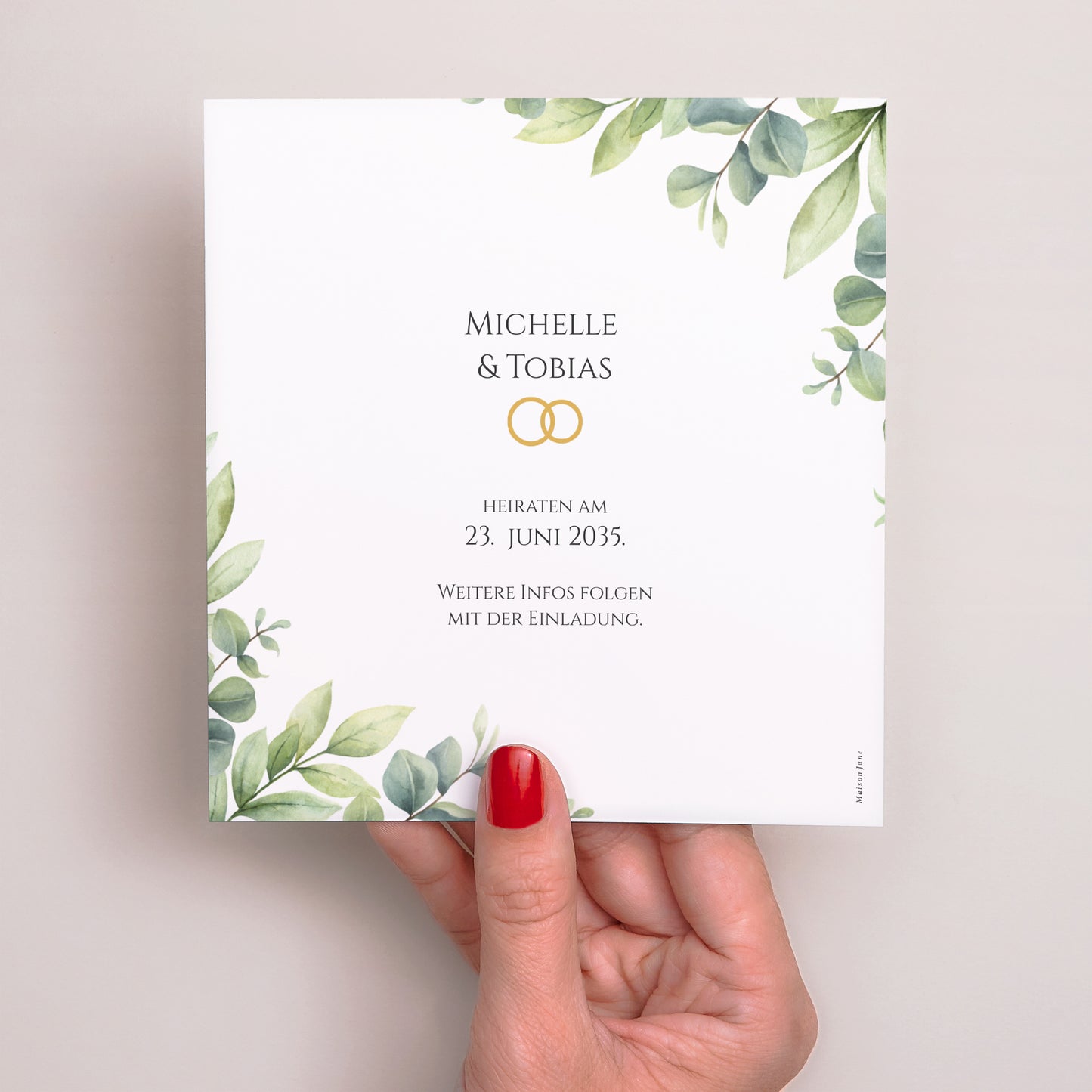 Save the date Karte Hochzeit Quadrat foto N° 3