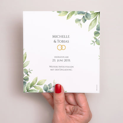 Save the date Karte Hochzeit Quadrat foto N° 3