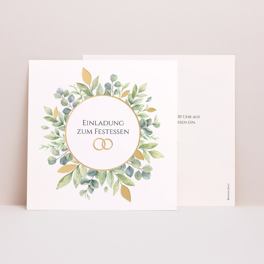 Beilegekarte Hochzeit Einfaches Quadrat foto