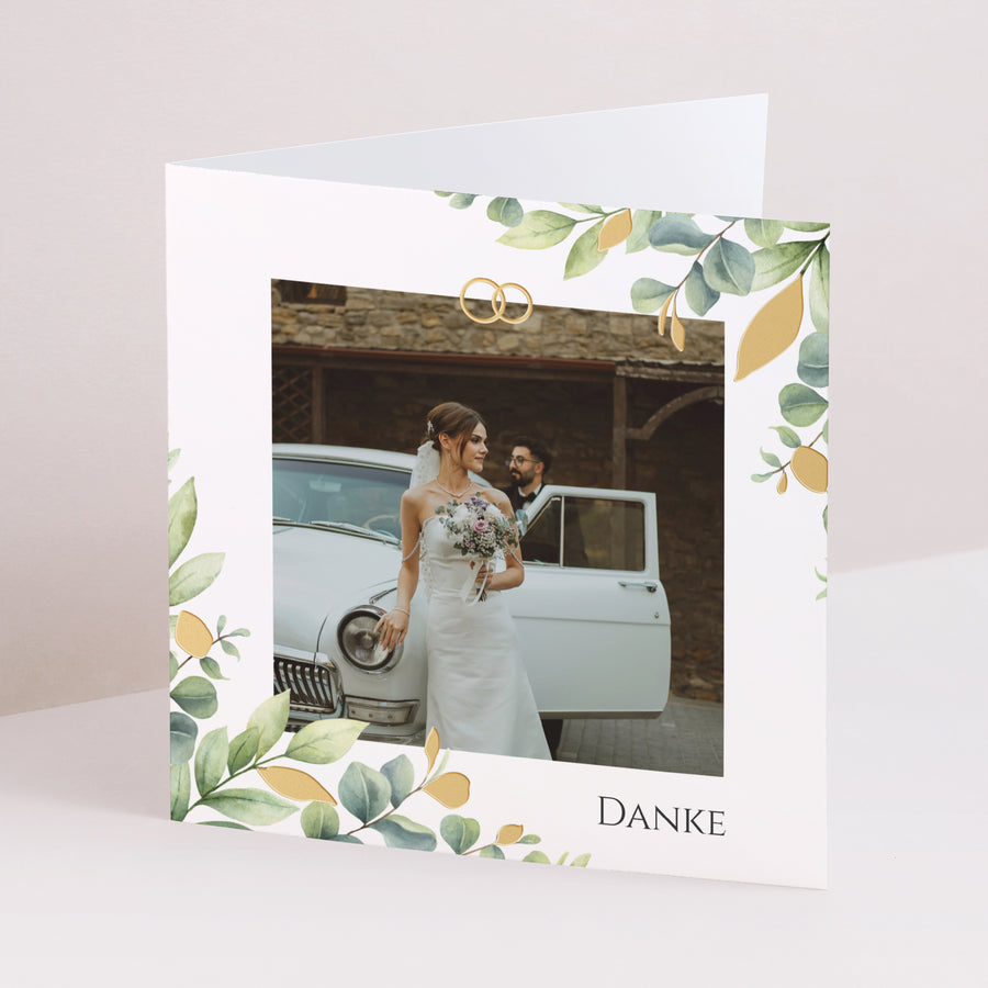 Dankeskarte Hochzeit Doppelflügelfenster foto