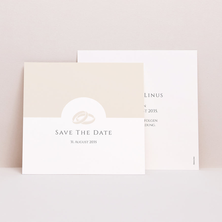 Save the date Karte Hochzeit Quadrat Sanfte Harmonie foto