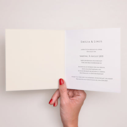 Hochzeitseinladung Doppelflügelfenster Sanfte Harmonie foto N° 2