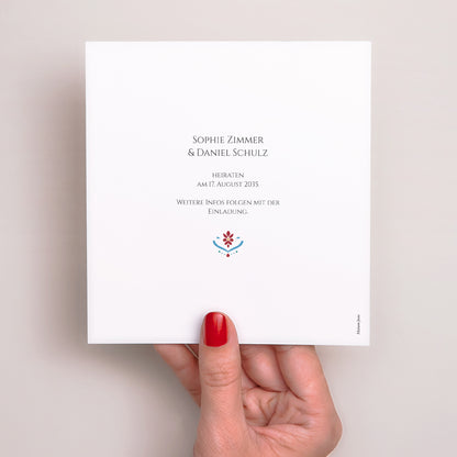 Save the date Karte Hochzeit Quadrat Liebe aus dem Osten foto N° 3