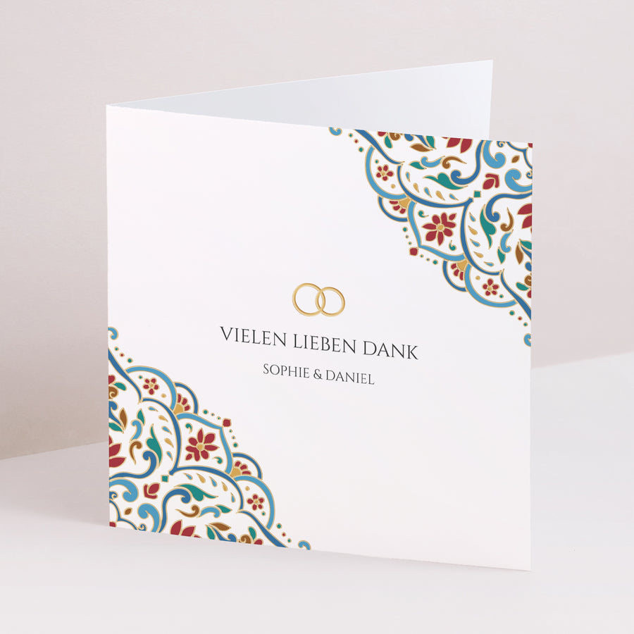 Dankeskarte Hochzeit Doppelflügelfenster Liebe aus dem Osten foto