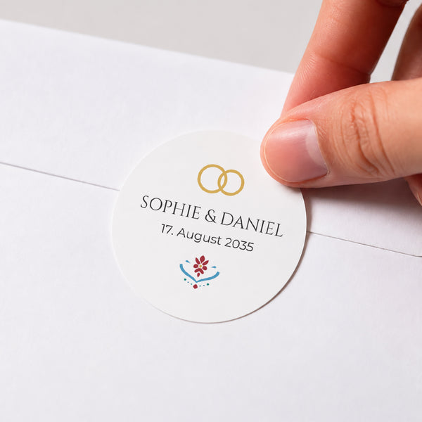 Sticker Hochzeit Rund Liebe aus dem Osten foto