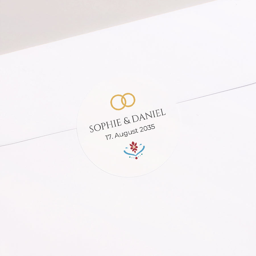 Sticker Hochzeit Rund Liebe aus dem Osten foto