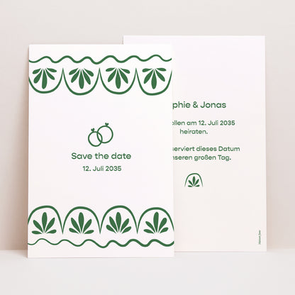 Save the date Karte Hochzeit PortraitPorträt Botanische Hochzeiten foto N° 1