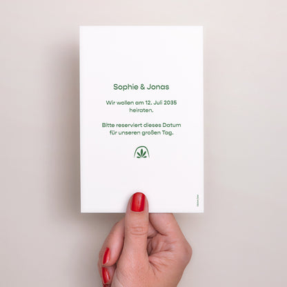 Save the date Karte Hochzeit PortraitPorträt Botanische Hochzeiten foto N° 3