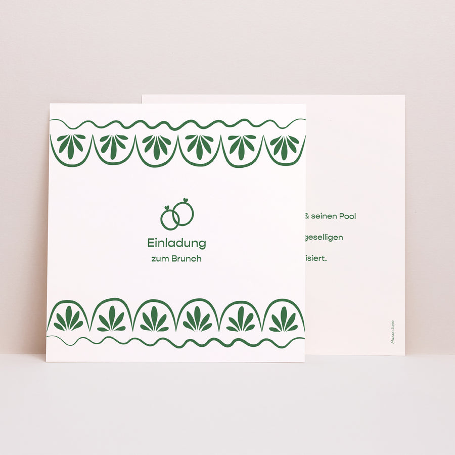 Beilegekarte Hochzeit Einfaches Quadrat Botanische Hochzeiten foto