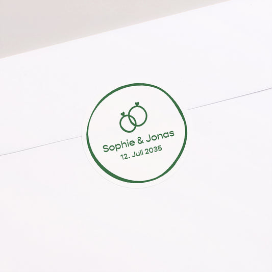 Sticker Hochzeit Rund Botanische Hochzeiten foto