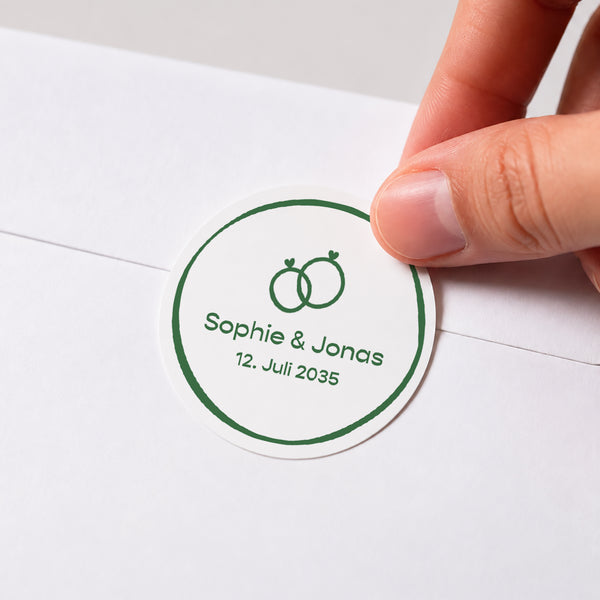 Sticker Hochzeit Rund Botanische Hochzeiten foto