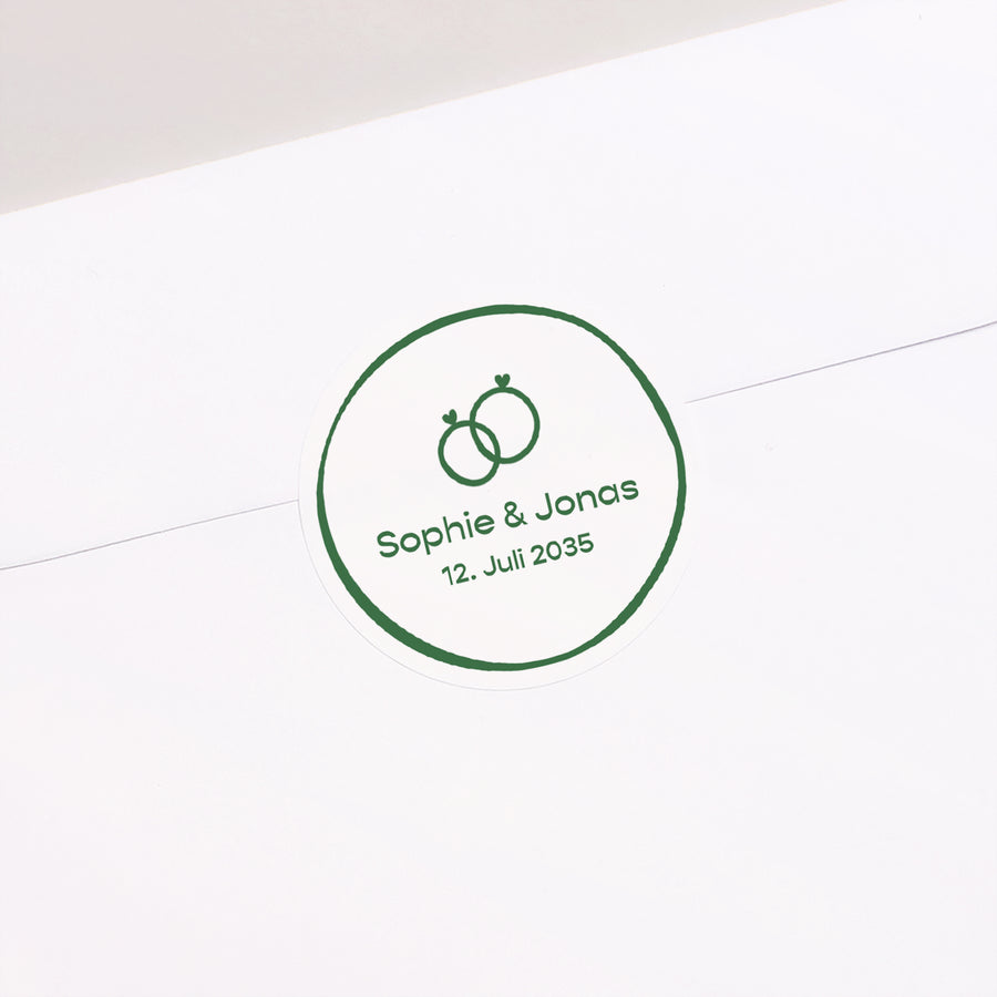 Sticker Hochzeit Rund Botanische Hochzeiten foto