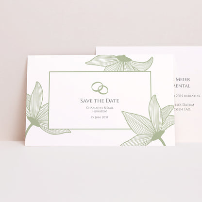 Save the date Karte Hochzeit Landschaft Blüten der Eleganz foto N° 1