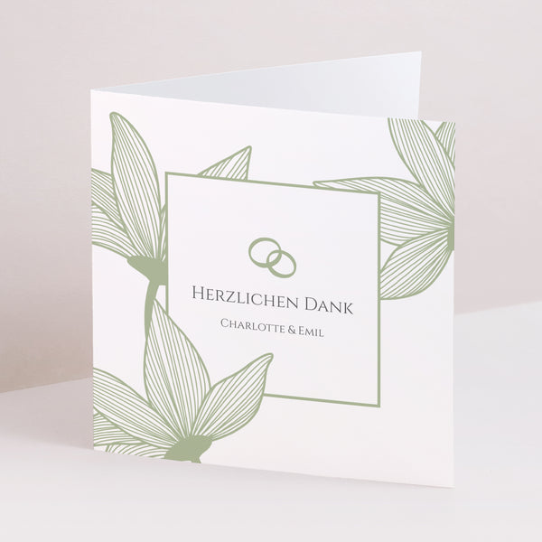 Dankeskarte Hochzeit Doppelflügelfenster Blüten der Eleganz foto