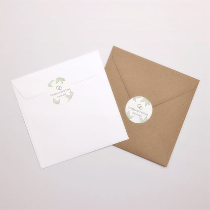 Sticker Hochzeit Rund Blüten der Eleganz foto N° 3