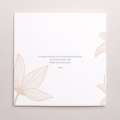 Hochzeitseinladung Doppelflügelfenster Blumen der goldenen Eleganz foto N° 3