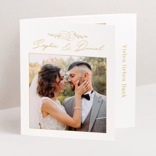 Dankeskarte Hochzeit Asymmetrisches Triptychon Liebesallianzen foto