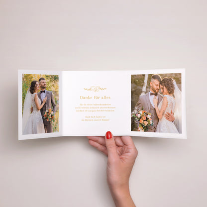 Dankeskarte Hochzeit Asymmetrisches Triptychon Liebesallianzen foto N° 2