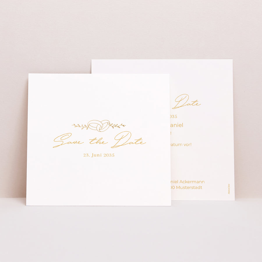 Save the date Karte Hochzeit Quadrat Liebesallianzen foto