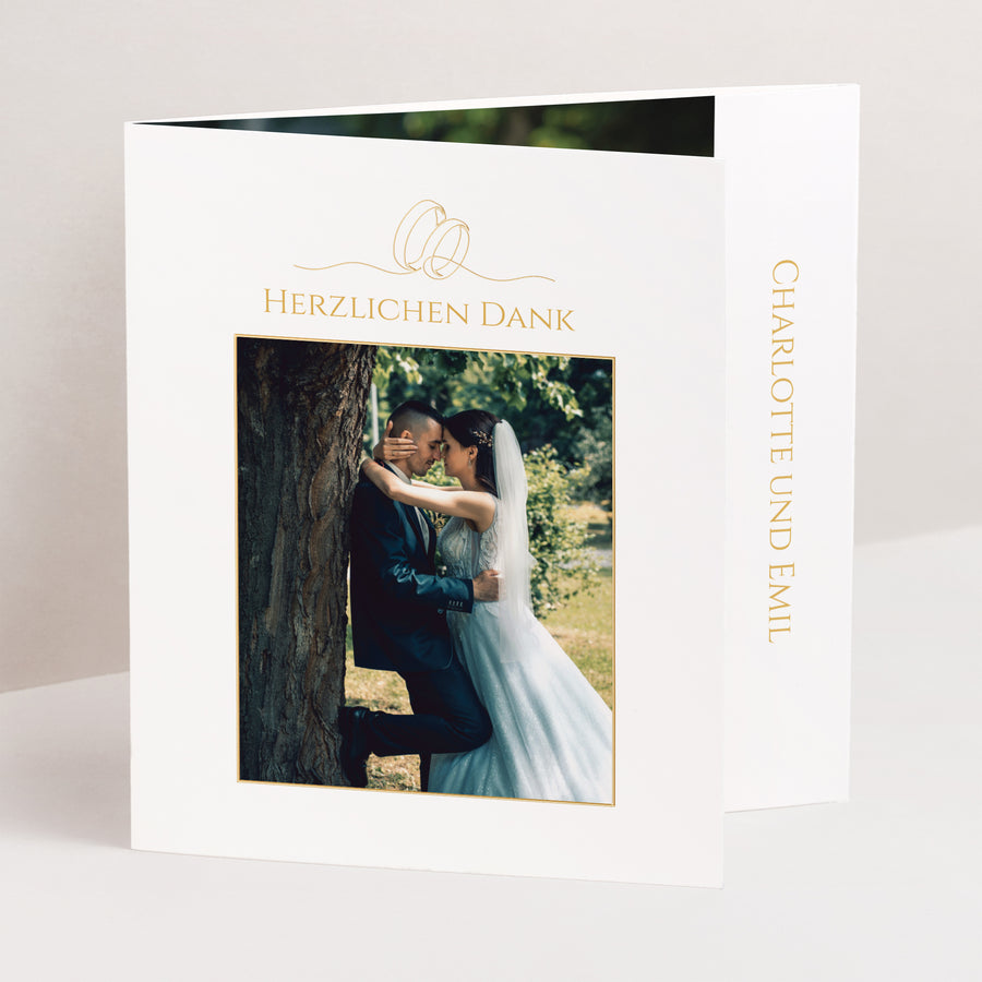 Dankeskarte Hochzeit Asymmetrisches Triptychon Im Laufe unserer Wünsche foto