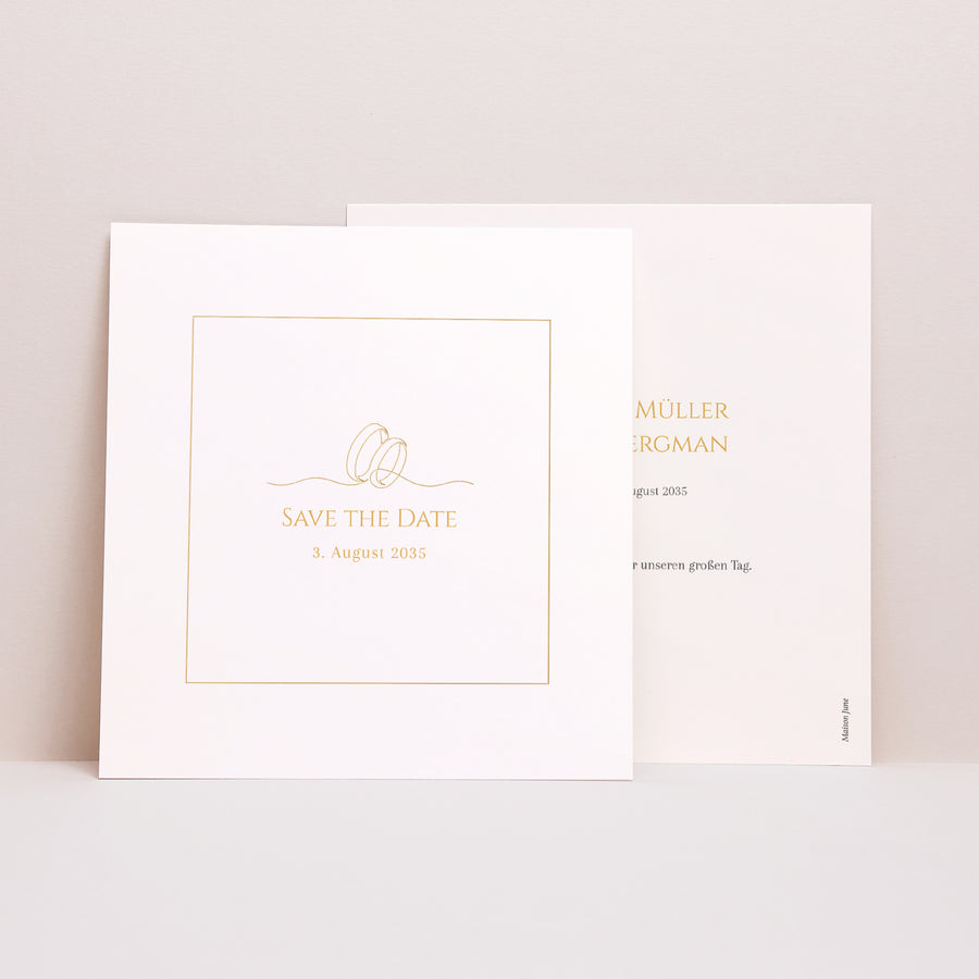 Save the date Karte Hochzeit Quadrat Im Laufe unserer Wünsche foto