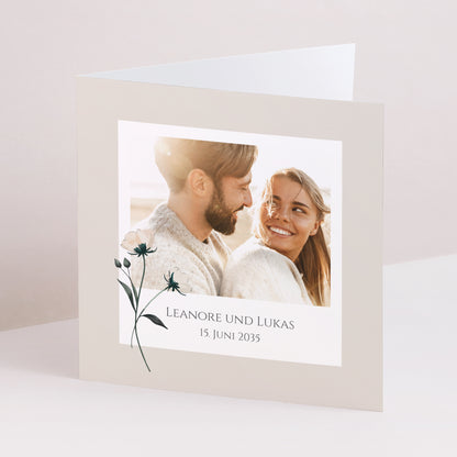 Hochzeitseinladung Doppelflügelfenster Süße Blumen foto N° 1